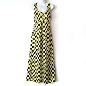 Ellen & Ollie black yellow empire waist racer back maxi dress